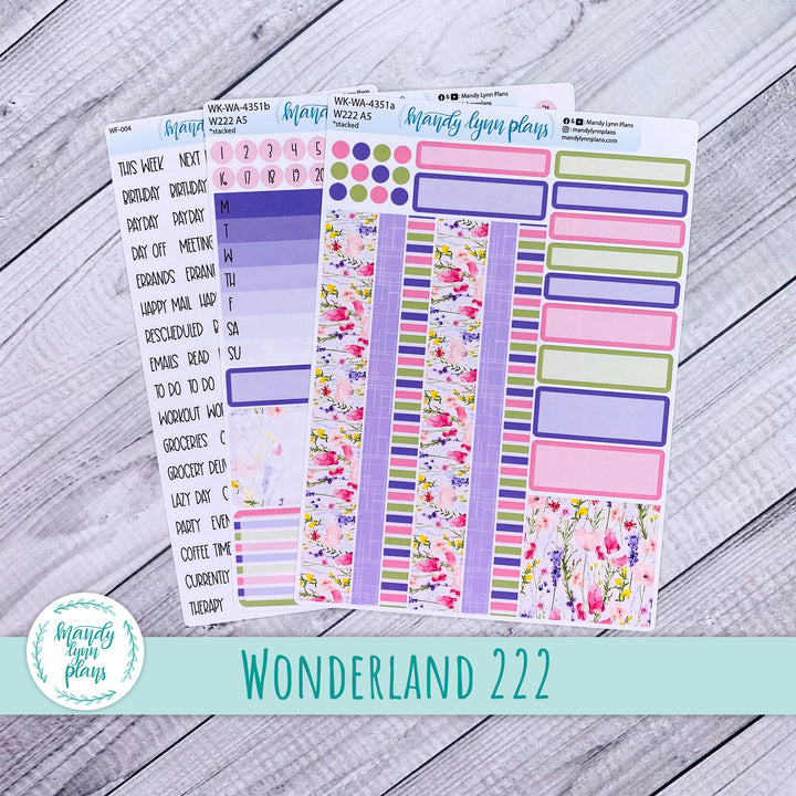 Weekly Kit || Wonderland 222 A5, B6, A6 || Stacked, Unstacked, Horizontal || Floral Delight || 351