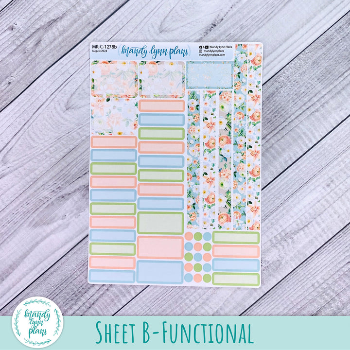 Any Month Hobonichi Cousin Monthly Kit || White and Peach Floral || MK-C-1278