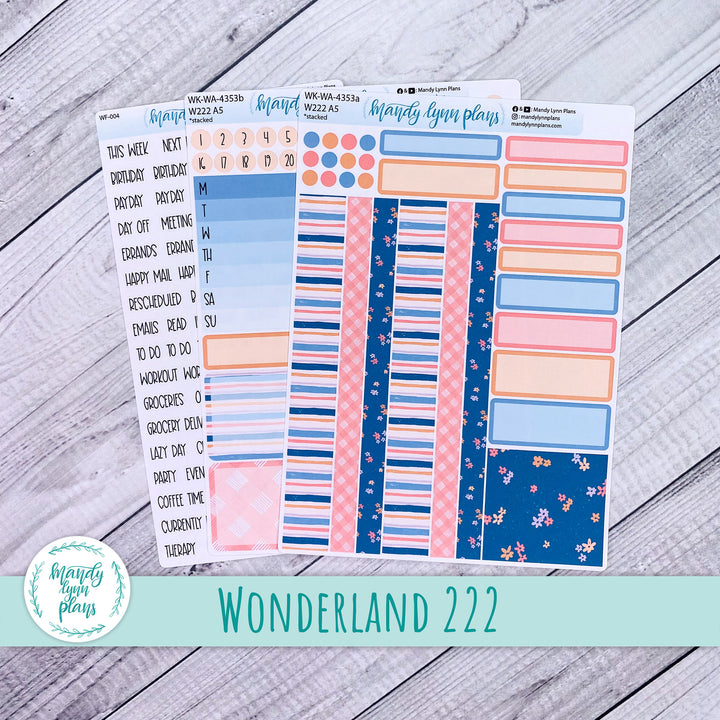 Weekly Kit || Wonderland 222 A5, B6, A6 || Stacked, Unstacked, Horizontal || Springtime Motifs || 353