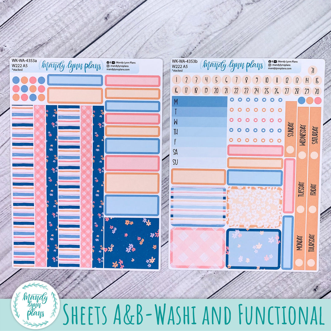 Weekly Kit || Wonderland 222 A5, B6, A6 || Stacked, Unstacked, Horizontal || Springtime Motifs || 353