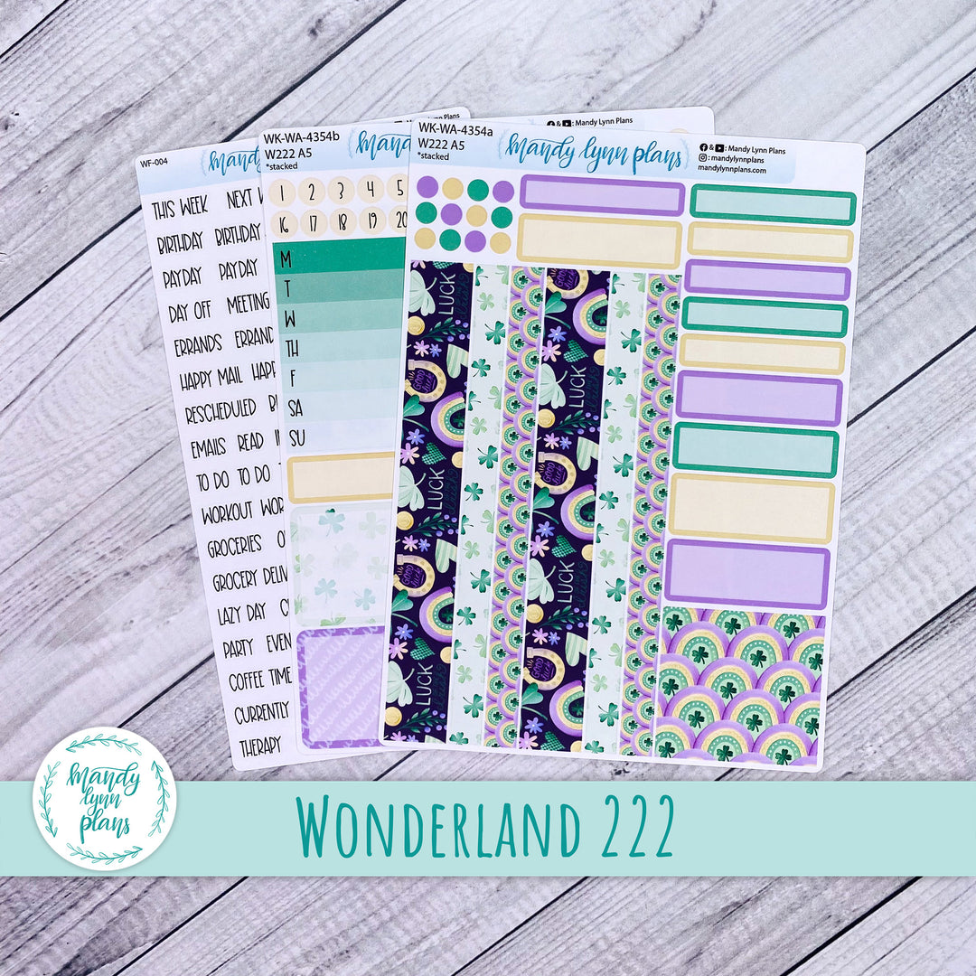 Weekly Kit || Wonderland 222 A5, B6, A6 || Stacked, Unstacked, Horizontal || Happy-Go-Lucky || 354