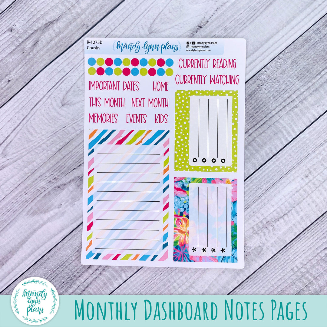 August Hobonichi Cousin Dashboard || Flamingos || R-1275