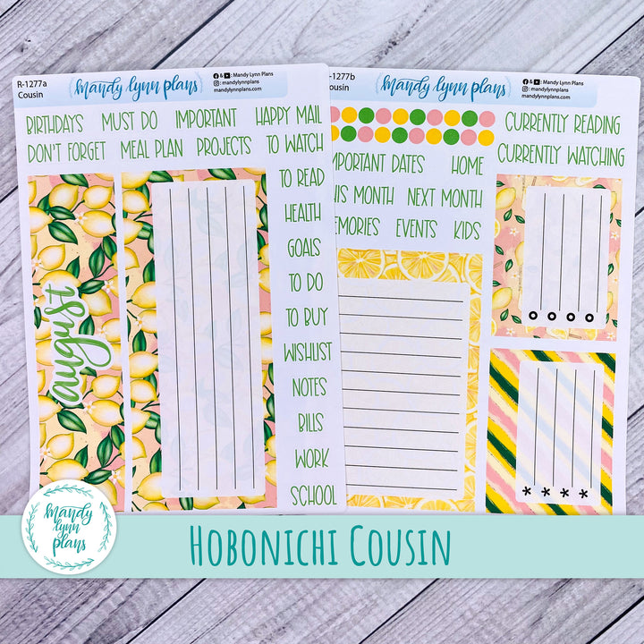 August Hobonichi Cousin Dashboard || Lemons || R-1277