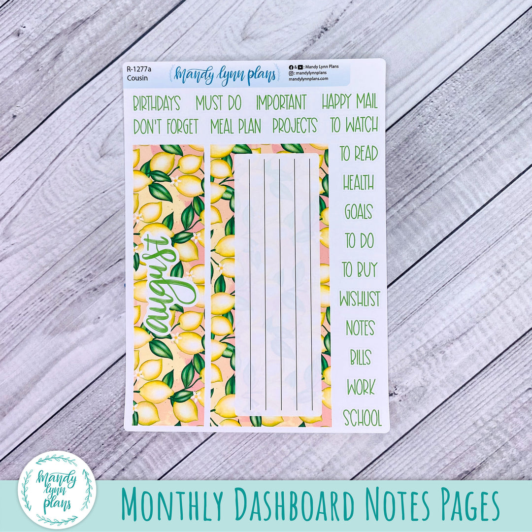 August Hobonichi Cousin Dashboard || Lemons || R-1277