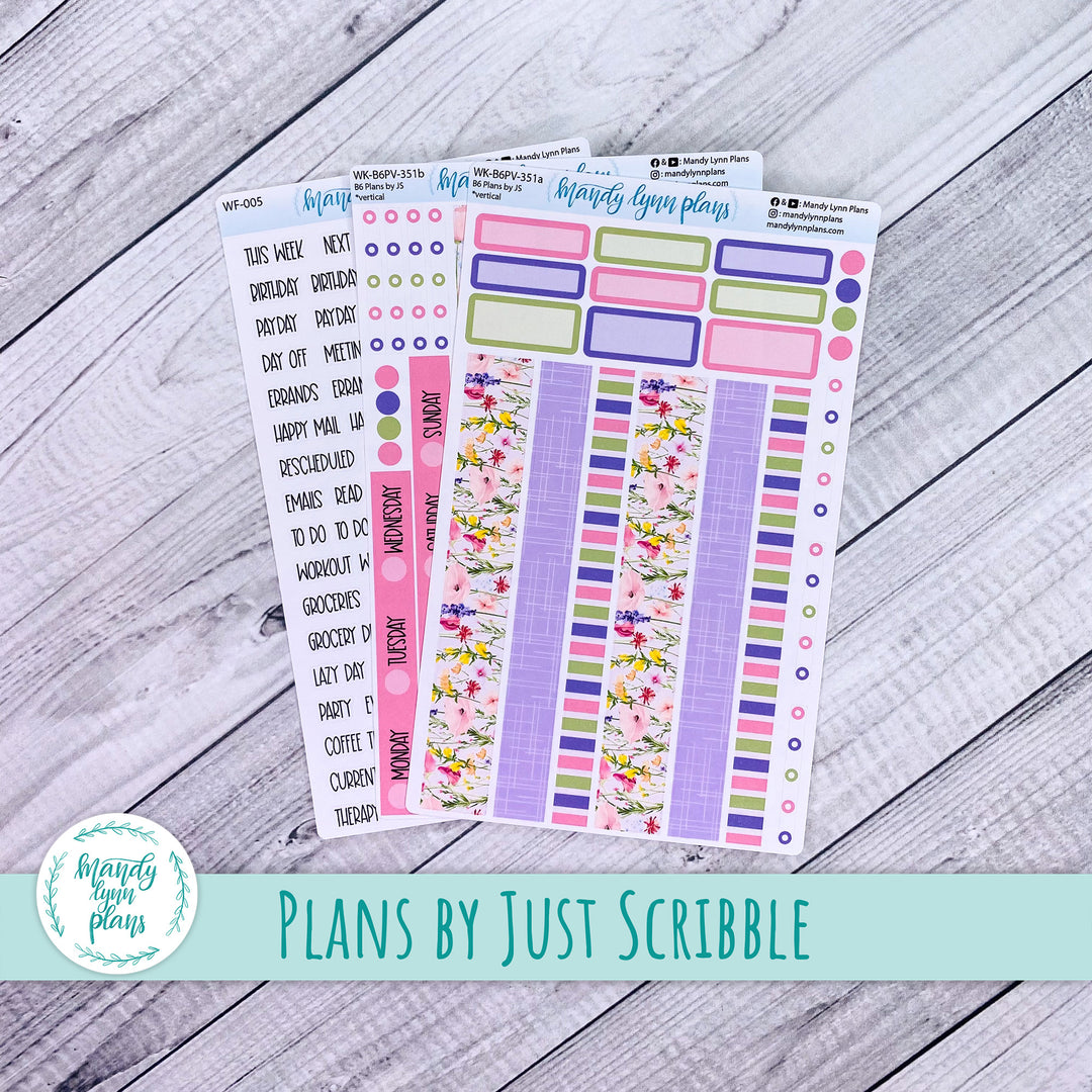 Weekly Kit || A5, B6, A6 Plans by Just Scribble || Floral Delight || 351