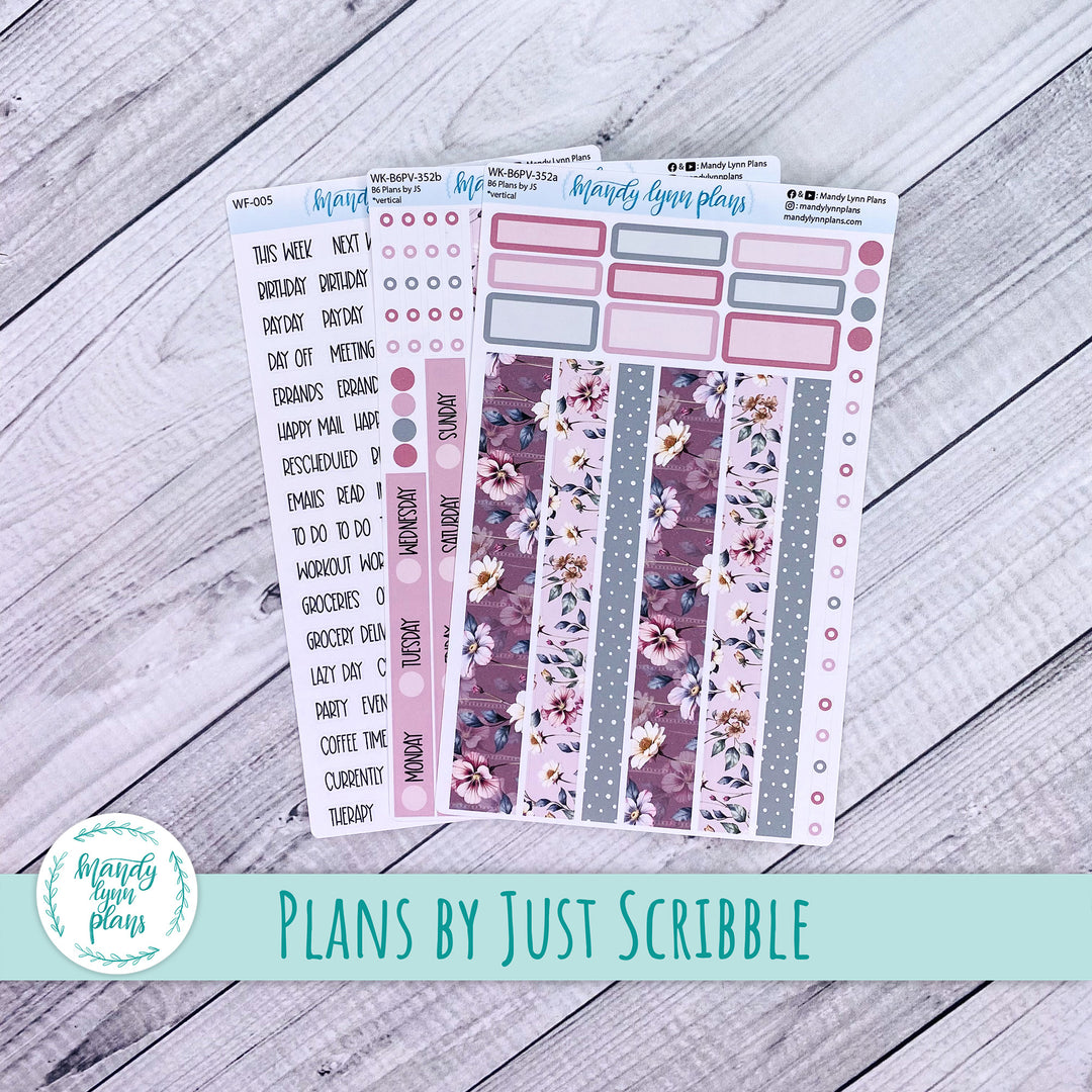Weekly Kit || A5, B6, A6 Plans by Just Scribble || Floral Elegance || 352