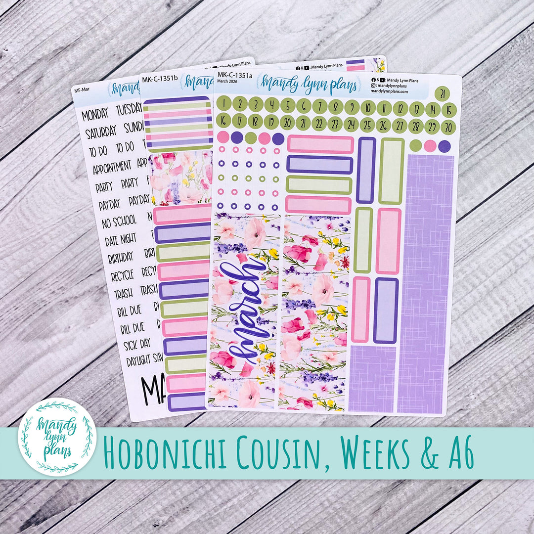Monthly Kit || Hobonichi Cousin, Weeks, A6 || Floral Delight || 351
