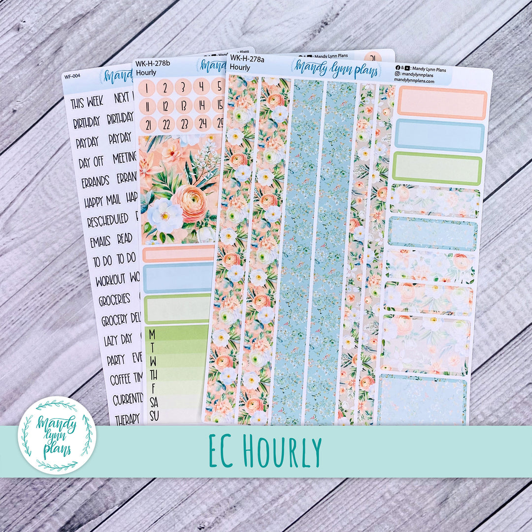 EC Hourly Weekly Kit || White and Peach Floral || WK-H-278