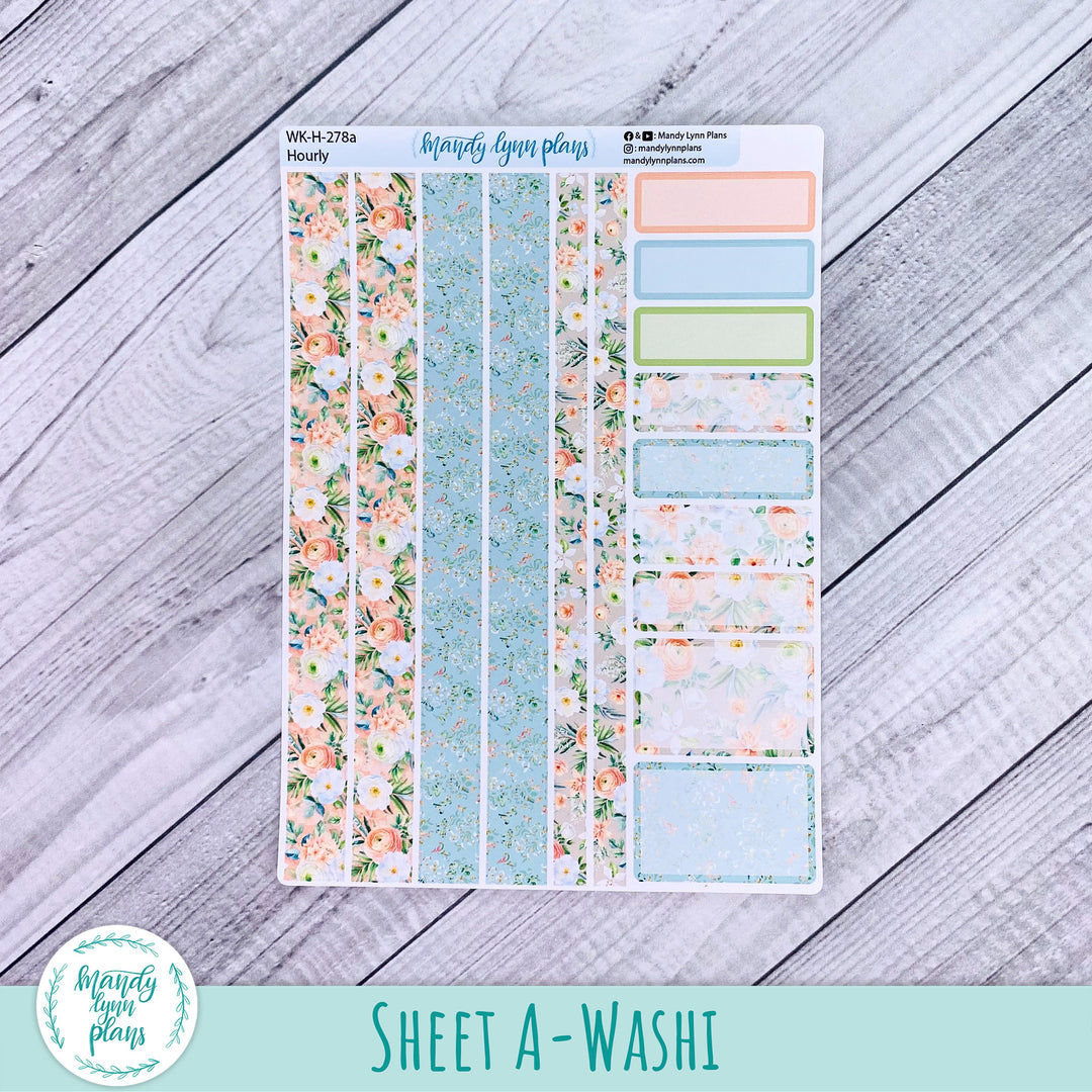 EC Hourly Weekly Kit || White and Peach Floral || WK-H-278