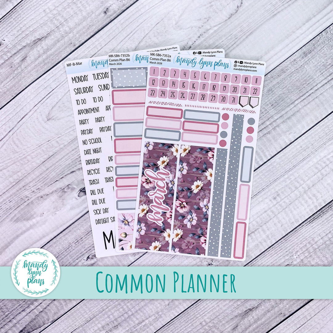 Monthly Kit || Sterling Ink A5, A5 Slim, B6, B6 Slim, N1, N2 Common Planner || Floral Elegance || 352