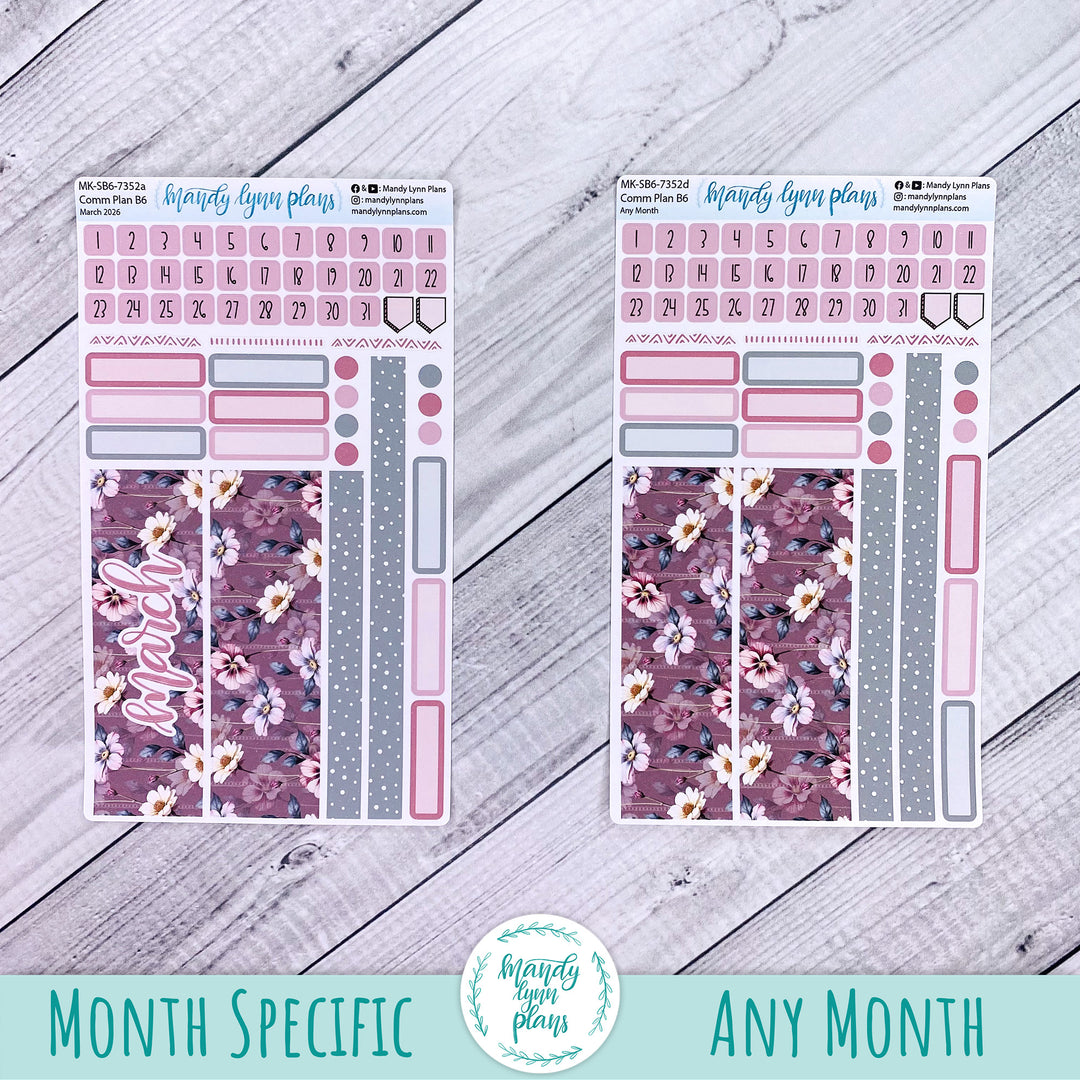 Monthly Kit || Sterling Ink A5, A5 Slim, B6, B6 Slim, N1, N2 Common Planner || Floral Elegance || 352