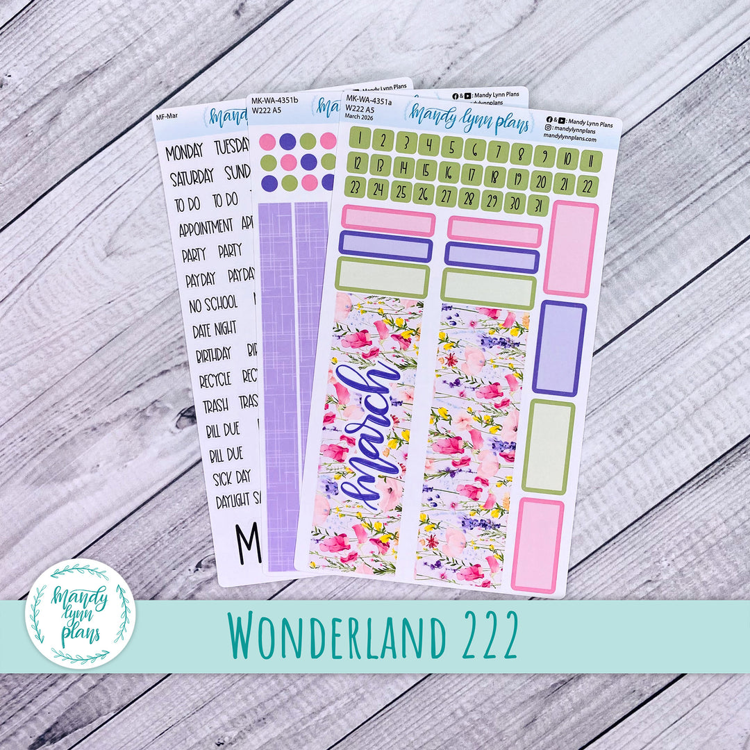 Monthly Kit || Wonderland 222 A5, B6, A6 || Floral Delight || 351