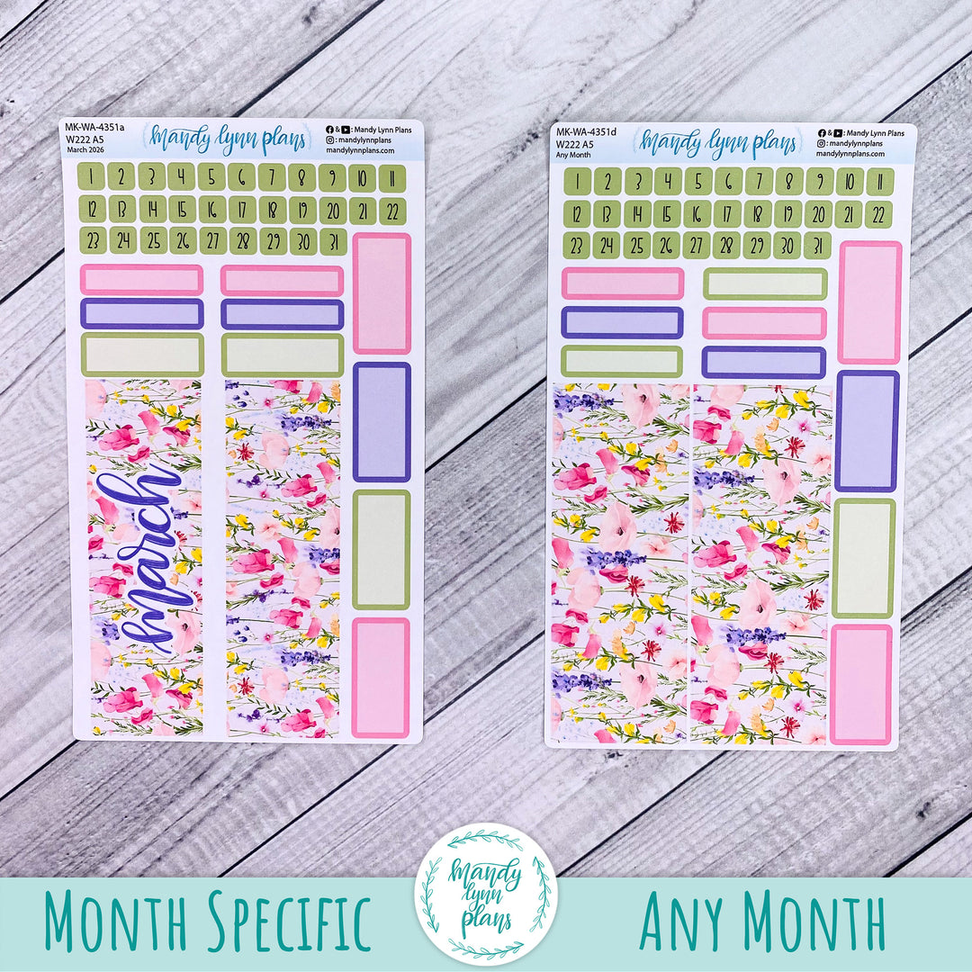 Monthly Kit || Wonderland 222 A5, B6, A6 || Floral Delight || 351