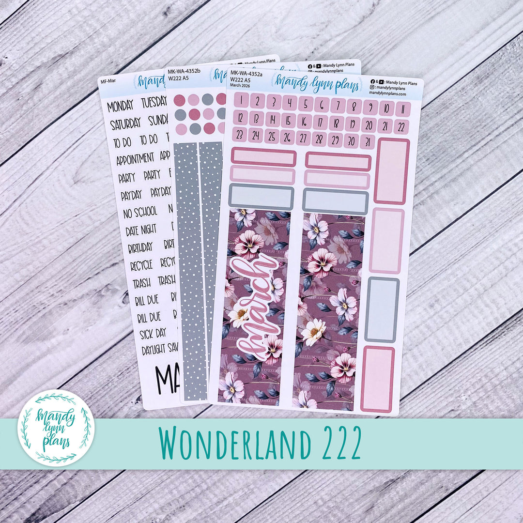 Monthly Kit || Wonderland 222 A5, B6, A6 || Floral Elegance || 352