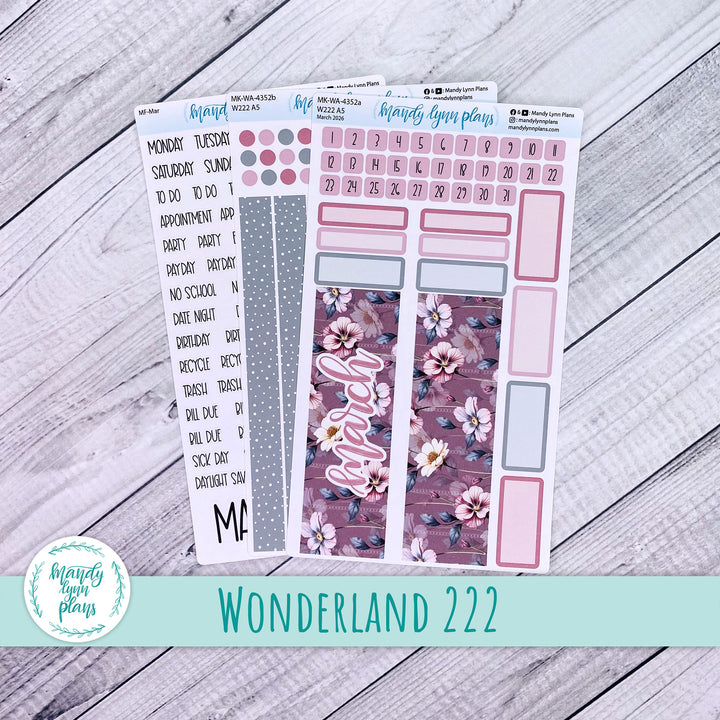 Monthly Kit || Wonderland 222 A5, B6, A6 || Floral Elegance || 352