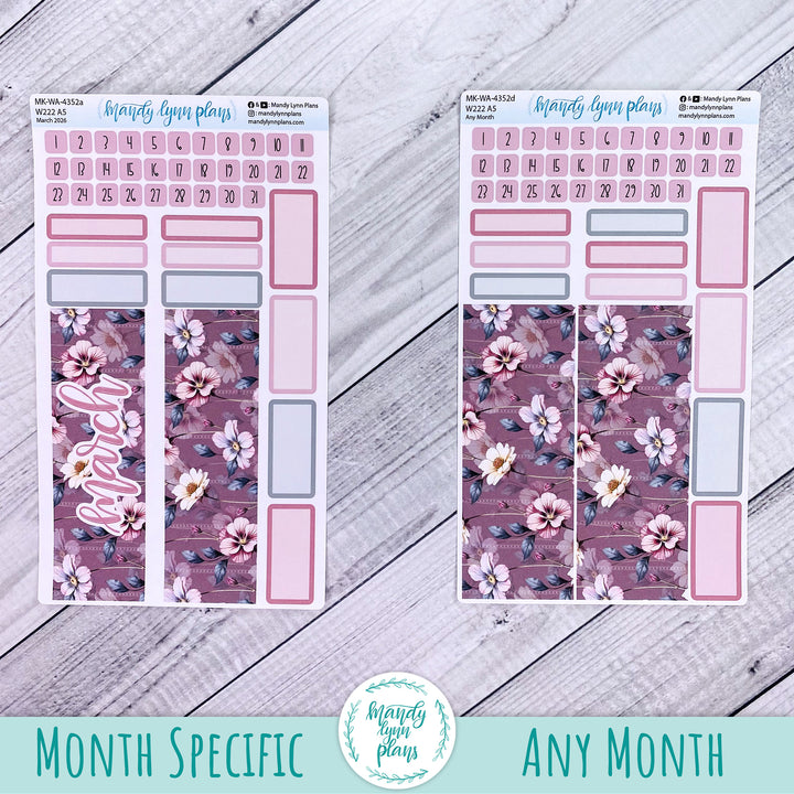 Monthly Kit || Wonderland 222 A5, B6, A6 || Floral Elegance || 352