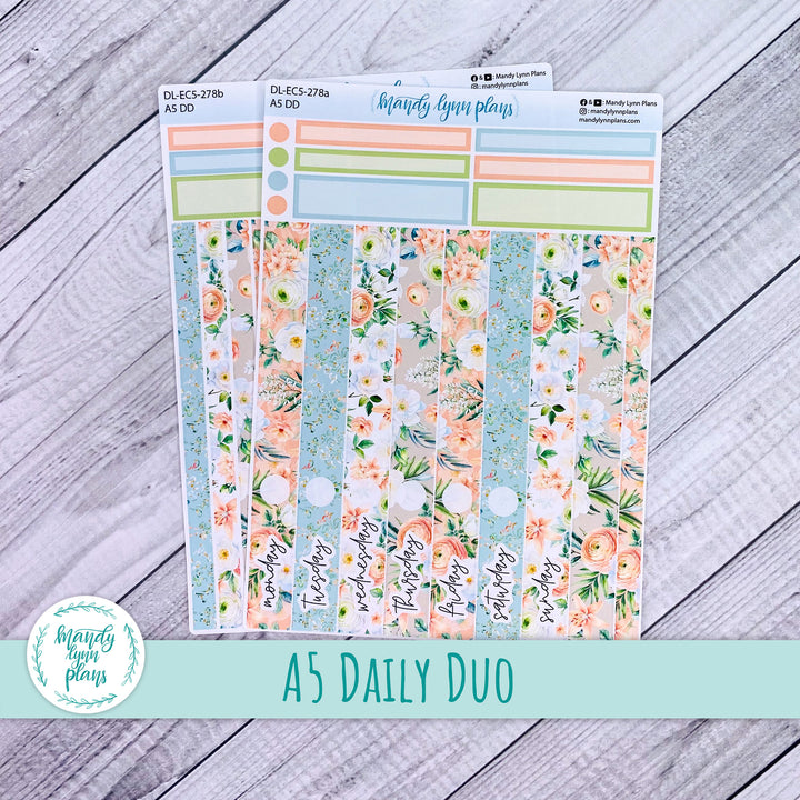 EC A5 Daily Duo Kit || White and Peach Floral || DL-EC5-278