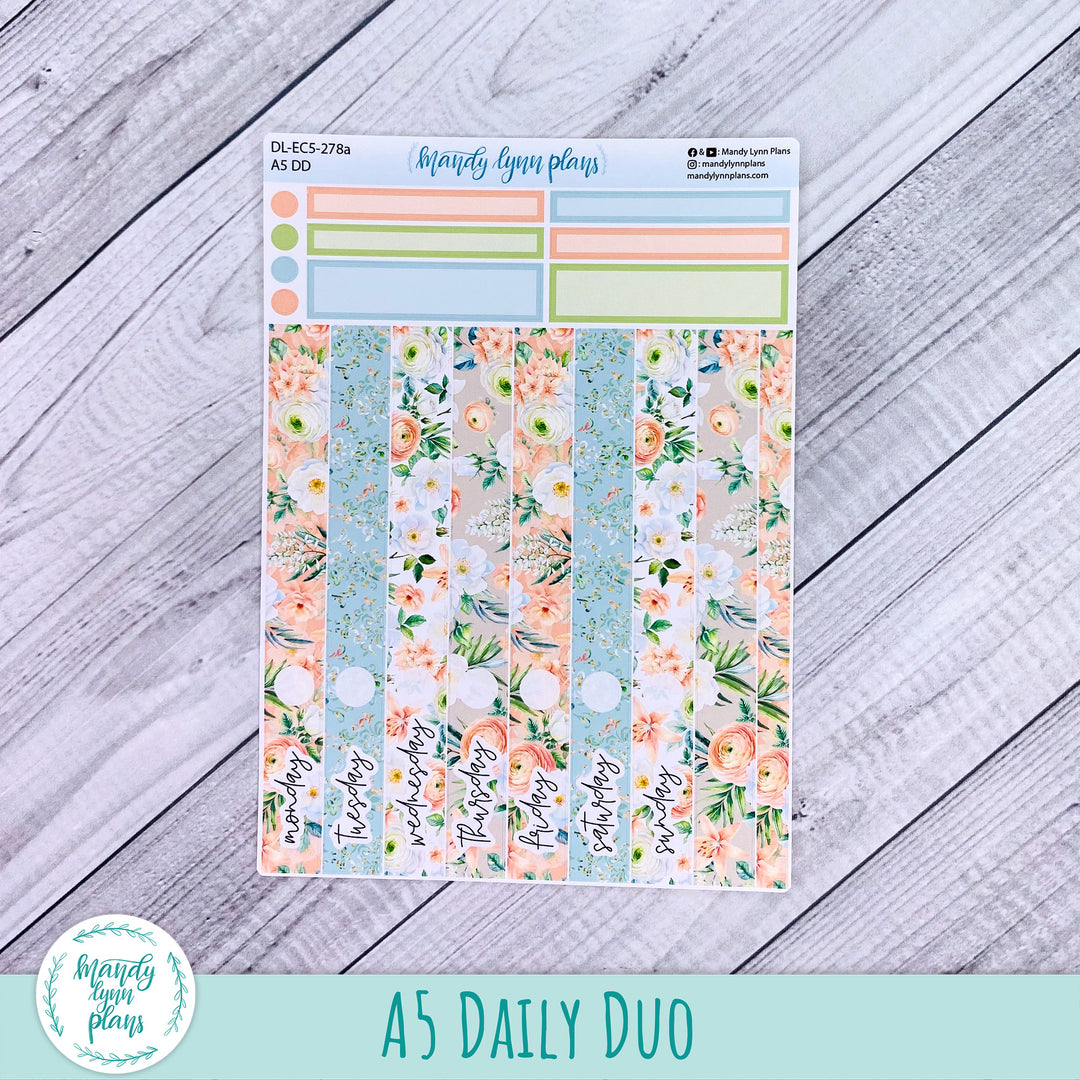 EC A5 Daily Duo Kit || White and Peach Floral || DL-EC5-278