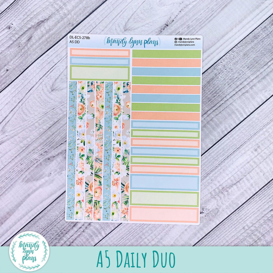 EC A5 Daily Duo Kit || White and Peach Floral || DL-EC5-278