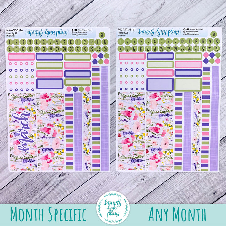 Monthly Kit || A5, B6, A6 Plans by Just Scribble || Floral Delight || 351