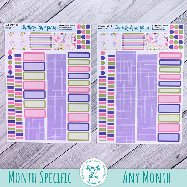 Monthly Kit || A5, B6, A6 Plans by Just Scribble || Floral Delight || 351
