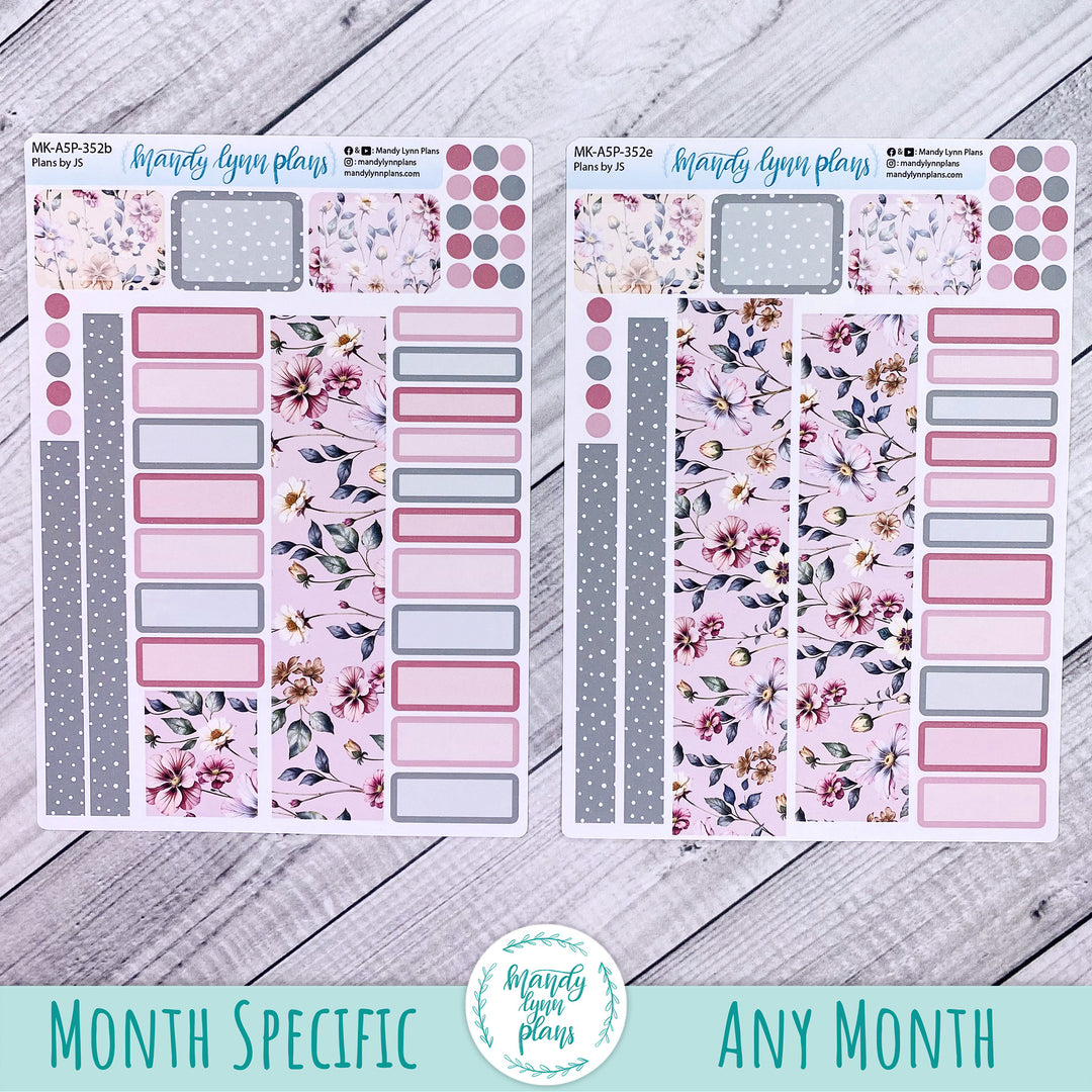 Monthly Kit || A5, B6, A6 Plans by Just Scribble || Floral Elegance || 352