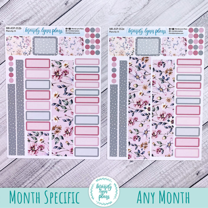 Monthly Kit || A5, B6, A6 Plans by Just Scribble || Floral Elegance || 352