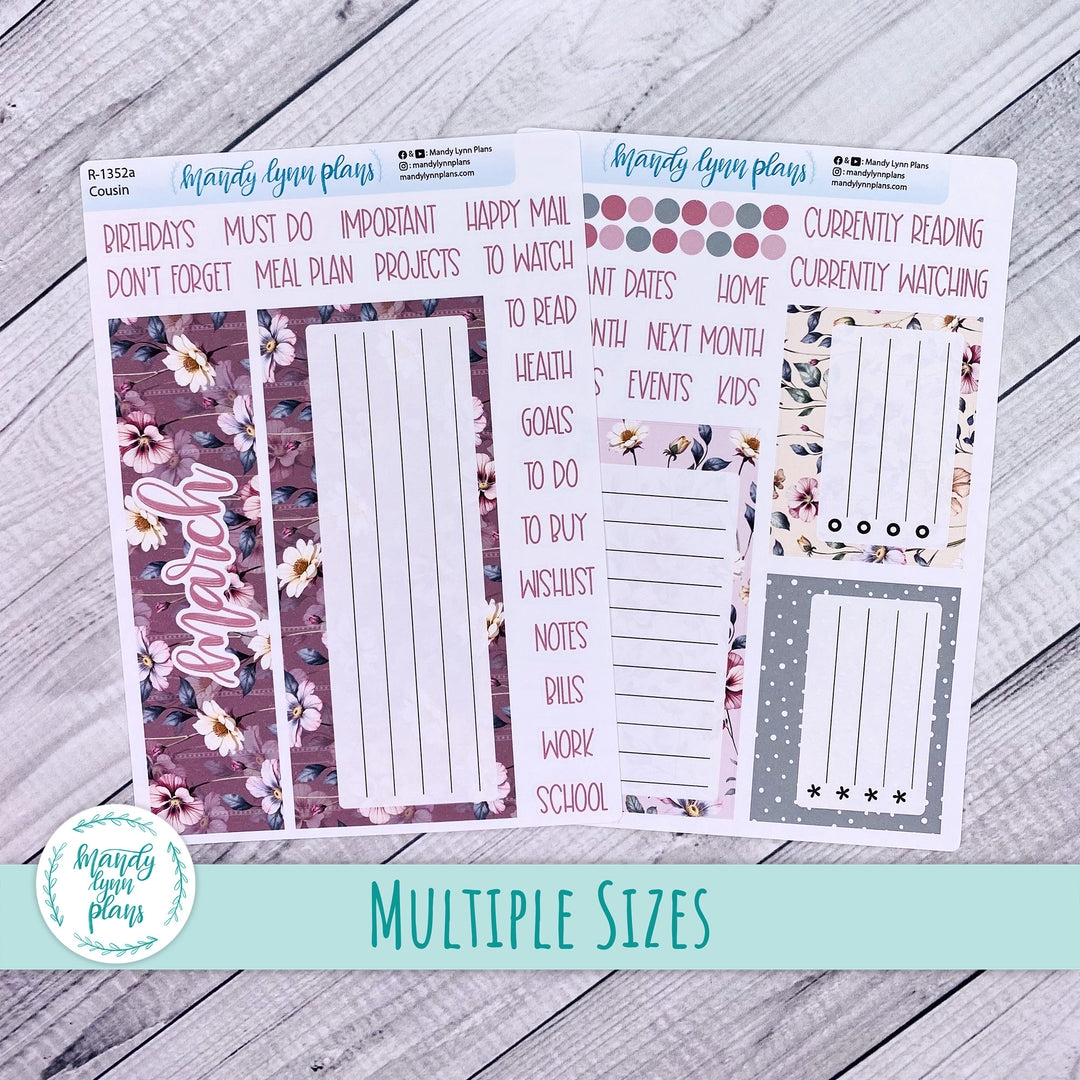 Dashboard Kit || Hobonichi, Common Planner, Wonderland 222, Plans by Just Scribble || Floral Elegance || 352