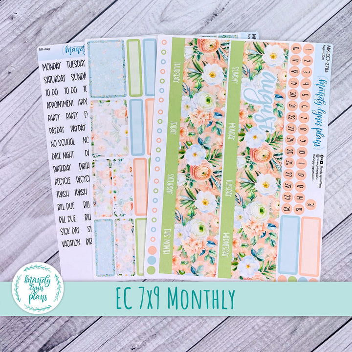 EC 7x9 August Monthly Kit || White and Peach Floral || MK-EC7-278