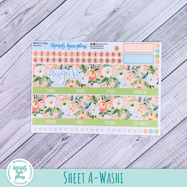 EC 7x9 August Monthly Kit || White and Peach Floral || MK-EC7-278