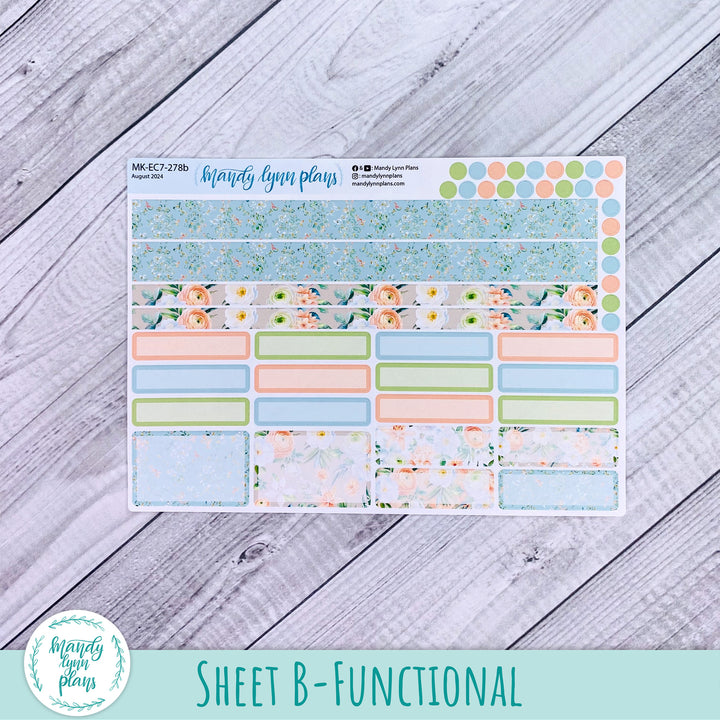 EC 7x9 August Monthly Kit || White and Peach Floral || MK-EC7-278