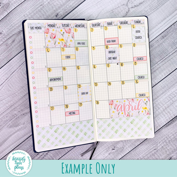 April 2026 or Any Month Monthly Kit || Hobonichi Cousin, Weeks, A6 || Mid-Century Floral || 356