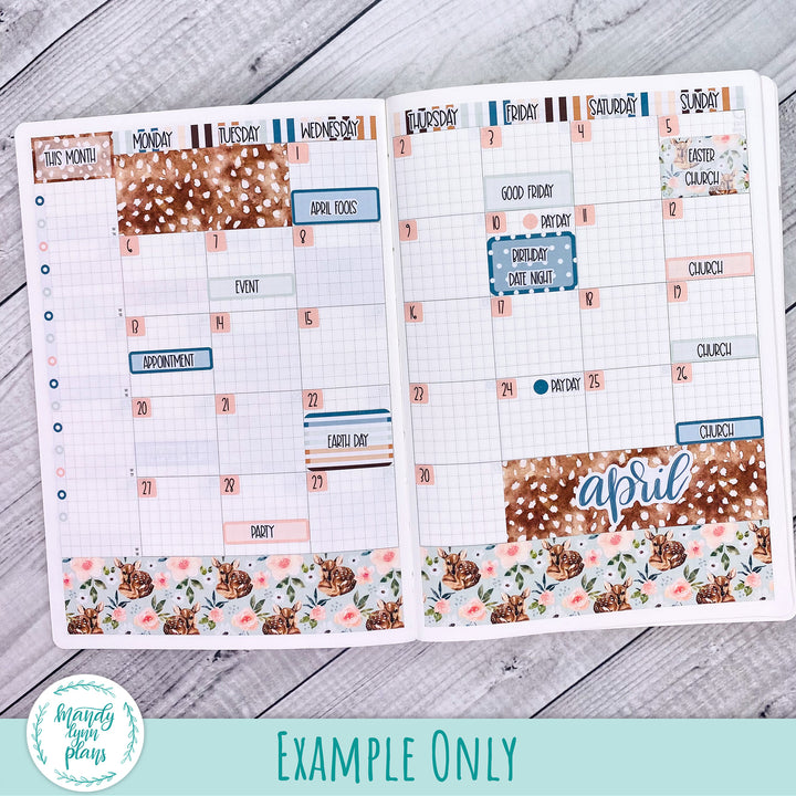 April 2026 or Any Month Monthly Kit || Sterling Ink A5, A5 Slim, B6, B6 Slim, N1, N2 Common Planner || Mid-Century Floral || 356