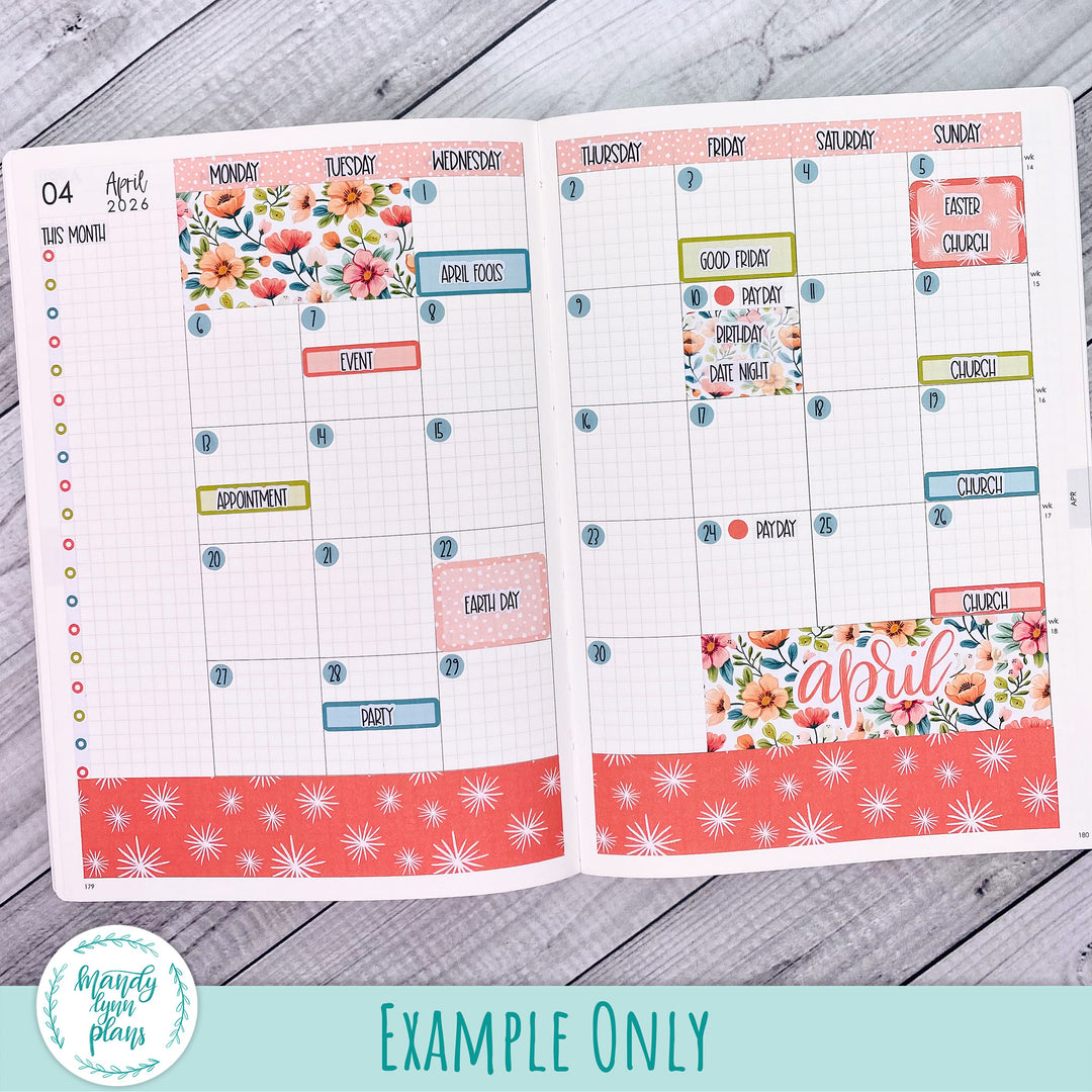 April 2026 or Any Month Monthly Kit || A5, B6, A6 Plans by Just Scribble || Happy Easter || 355