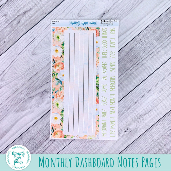 EC 7x9 Dashboard Kit || White and Peach Floral || R-EC7-278