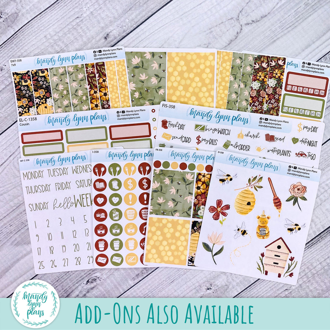 Weekly Kit || Wonderland 222 A5, B6, A6 || Stacked, Unstacked, Horizontal || Honey || 358