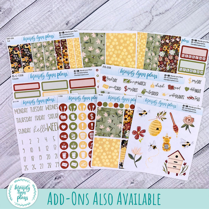 Weekly Kit || Wonderland 222 A5, B6, A6 || Stacked, Unstacked, Horizontal || Honey || 358