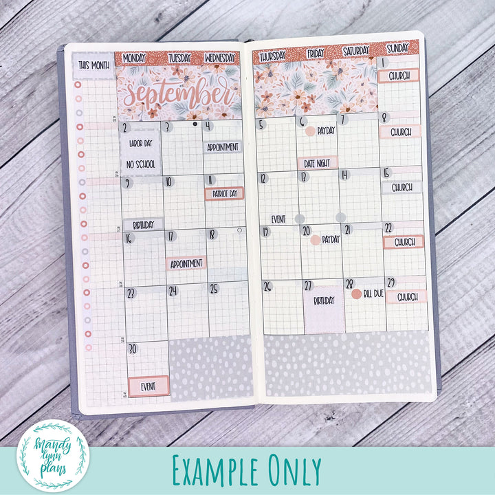 Hobonichi Weeks September 2024 Monthly Kit || Navy Blush || MK-W-2280