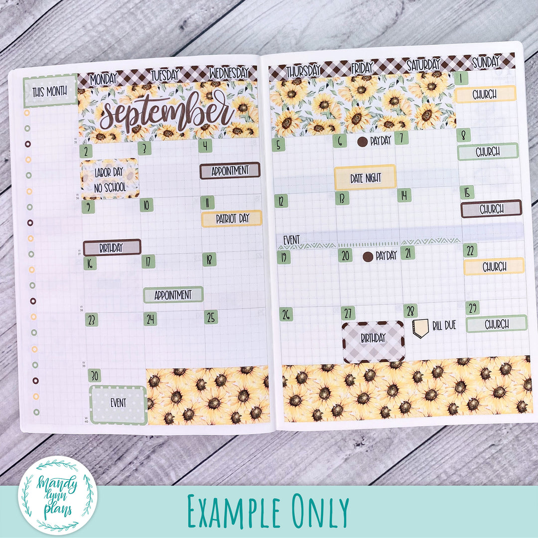 September 2024 Common Planner Monthly Kit || Sunflower Patch || 279