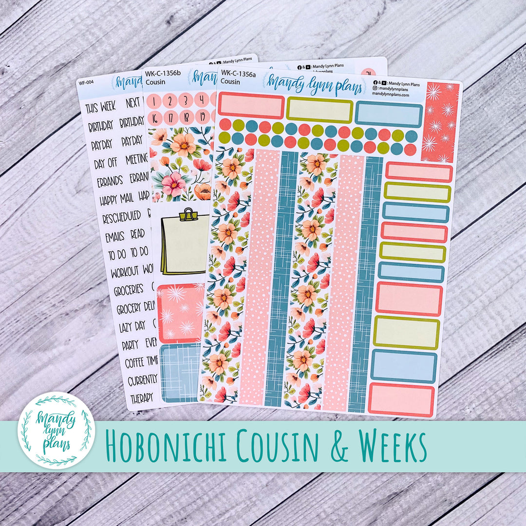 Weekly Kit || Hobonichi Cousin and Weeks || Mid-Century Floral || 356