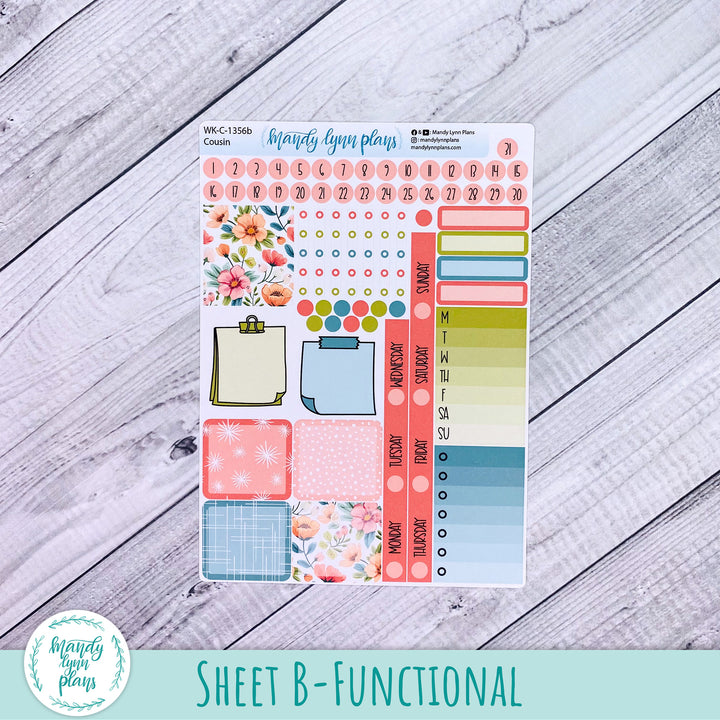 Weekly Kit || Hobonichi Cousin and Weeks || Mid-Century Floral || 356