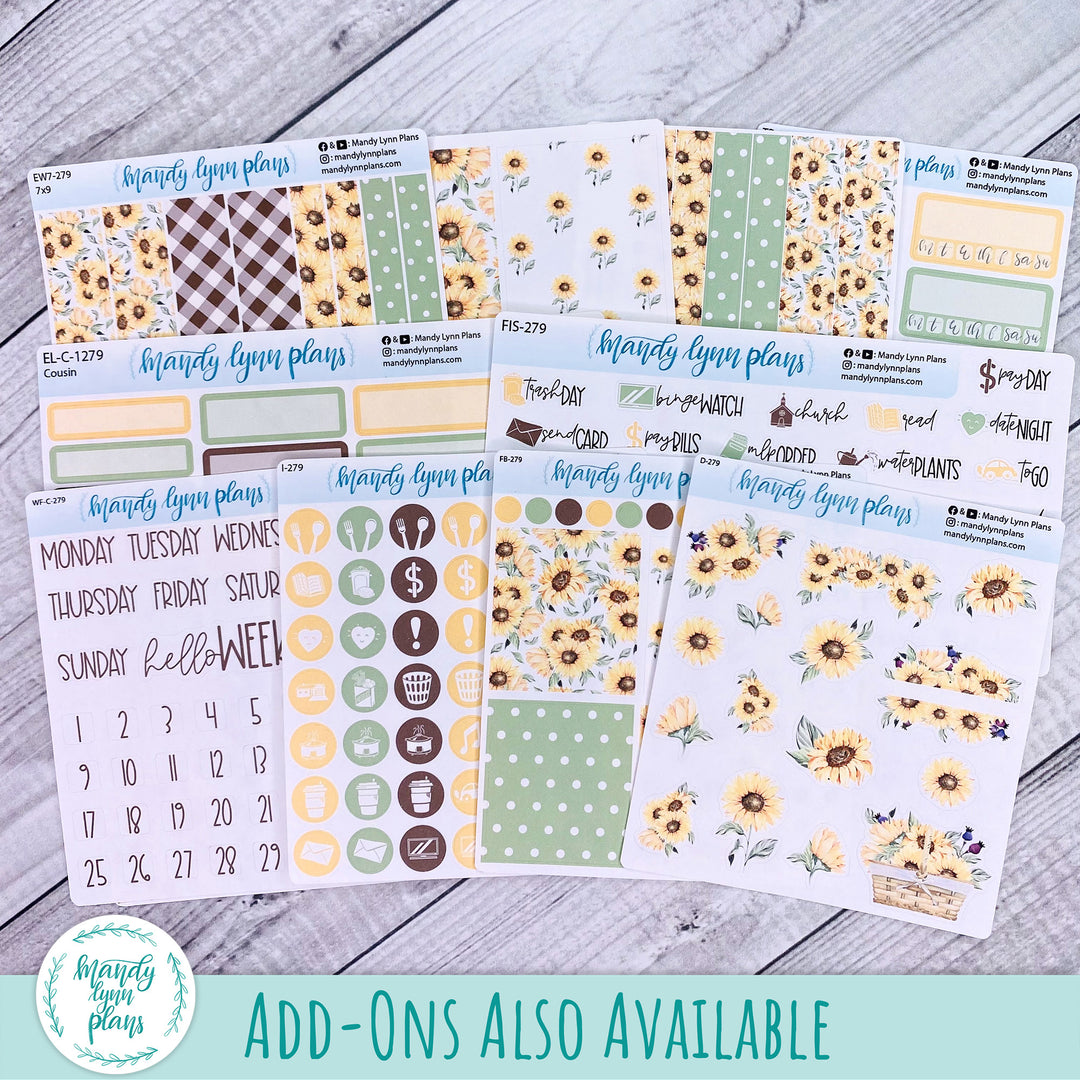 A5, B6, N1 & N2 Common Planner Weekly Kit || Sunflower Patch || 279