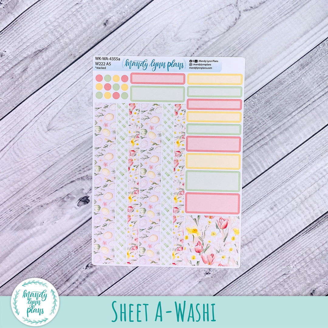 Weekly Kit || Wonderland 222 A5, B6, A6 || Stacked, Unstacked, Horizontal || Happy Easter || 355