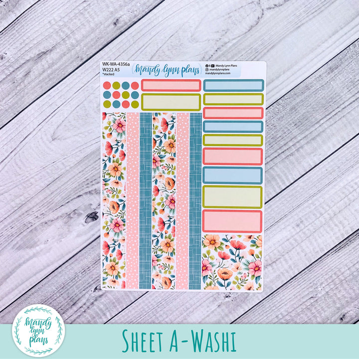 Weekly Kit || Wonderland 222 A5, B6, A6 || Stacked, Unstacked, Horizontal || Mid-Century Floral || 356