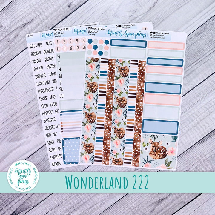 Weekly Kit || Wonderland 222 A5, B6, A6 || Stacked, Unstacked, Horizontal || Fawn || 357