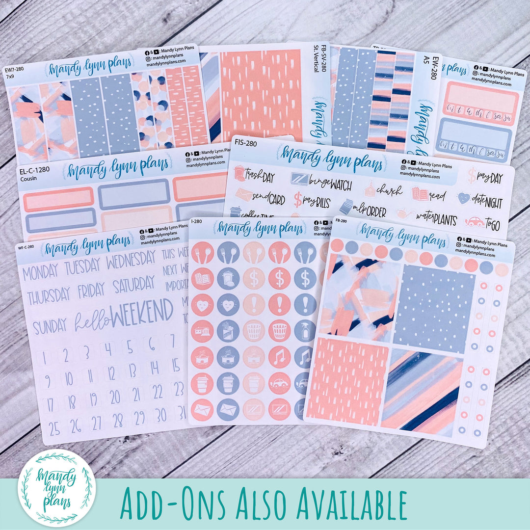 Any Month Common Planner Monthly Kit || Navy Blush || 280