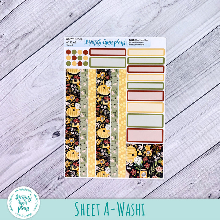 Weekly Kit || Wonderland 222 A5, B6, A6 || Stacked, Unstacked, Horizontal || Honey || 358