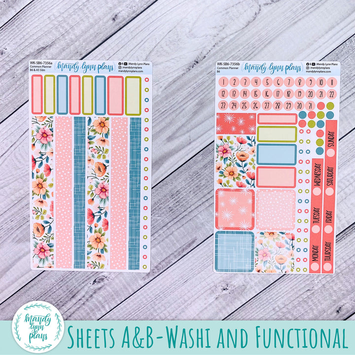 Weekly Kit || Sterling Ink Common Planners || Mid-Century Floral || 356