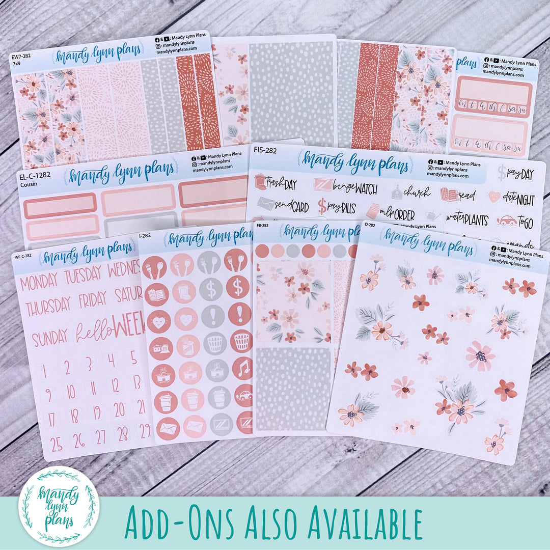 Any Month Hobonichi A6 Monthly Kit || Misty Rose Floral || MK-A6T-3282