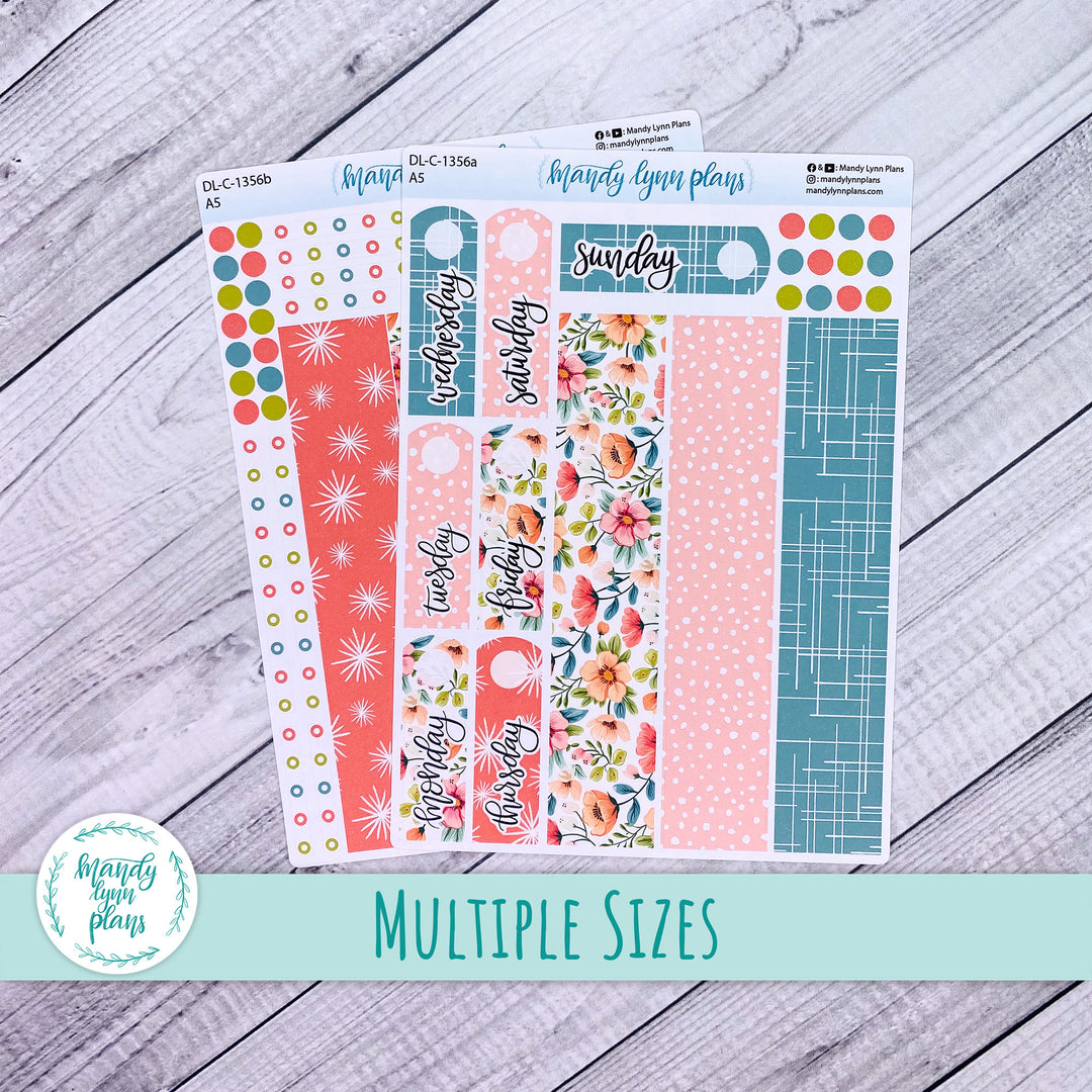 Daily Kit || A5, B6, A6 || Mid-Century Floral || 356